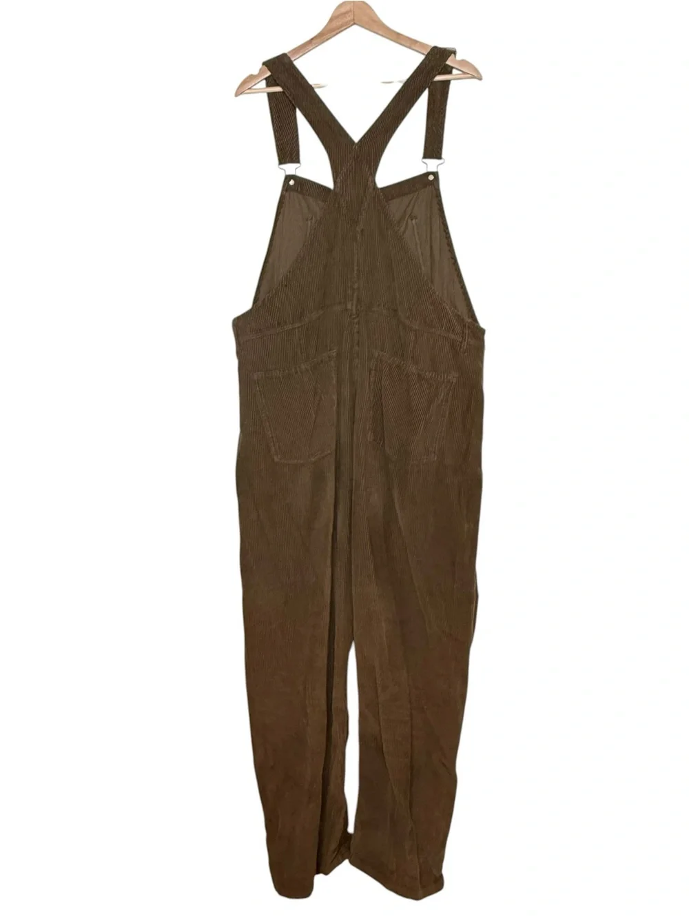 We the Free Free People Brown Corduroy Bib Overall Size L Baggy Loose Casual - Picture 3 of 10